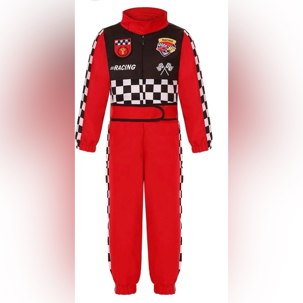 Red racing jumpsuit costume medium 6-8